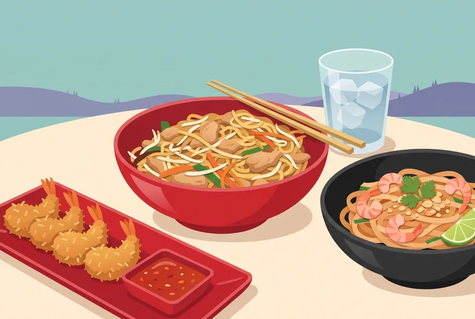Noodle dishes served at Casino Rama