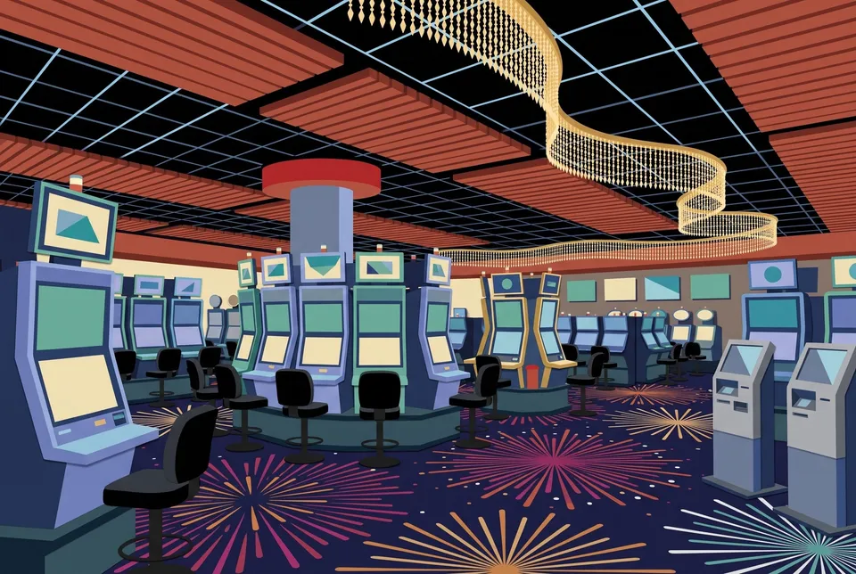 Quiet gaming floor at Casino Rama in the morning