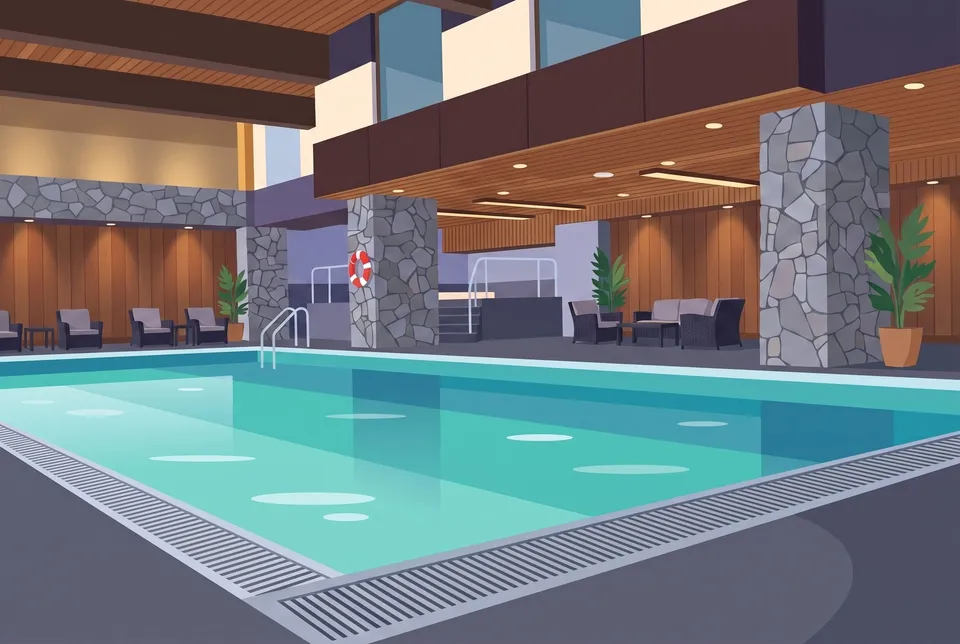 Empty indoor pool at the Casino Rama hotel